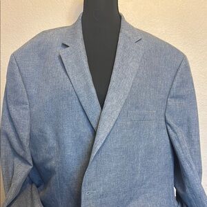Chaps Blue Sport Blazer with Textured Fabric and Notched Lapels
